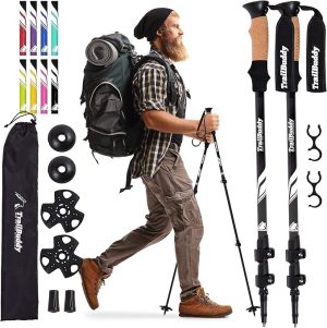 TrailBuddy Trekking Poles - Lightweight, Collapsible Hiking Poles for Snowshoe & Backpacking Gear
